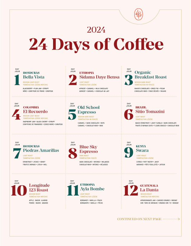 49th Parallel Coffee Roasters - 24 jours de cafés de Noël d'origine unique