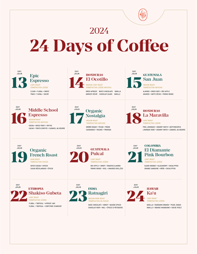 49th Parallel Coffee Roasters - 24 jours de cafés de Noël d'origine unique