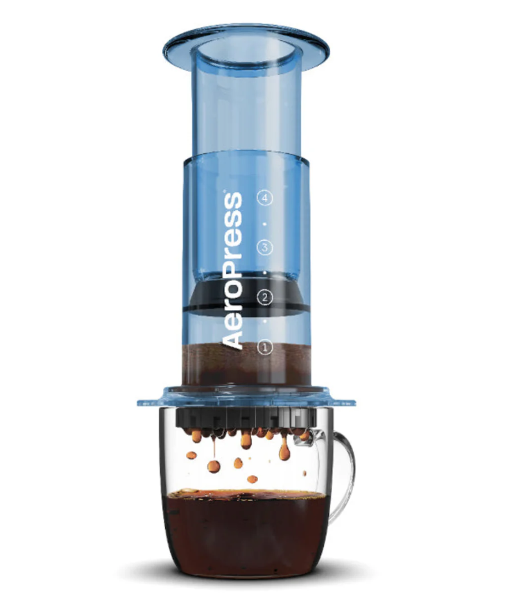 49th Parallel Coffee Roasters - Machine à café expresso AeroPress - Bleu clair