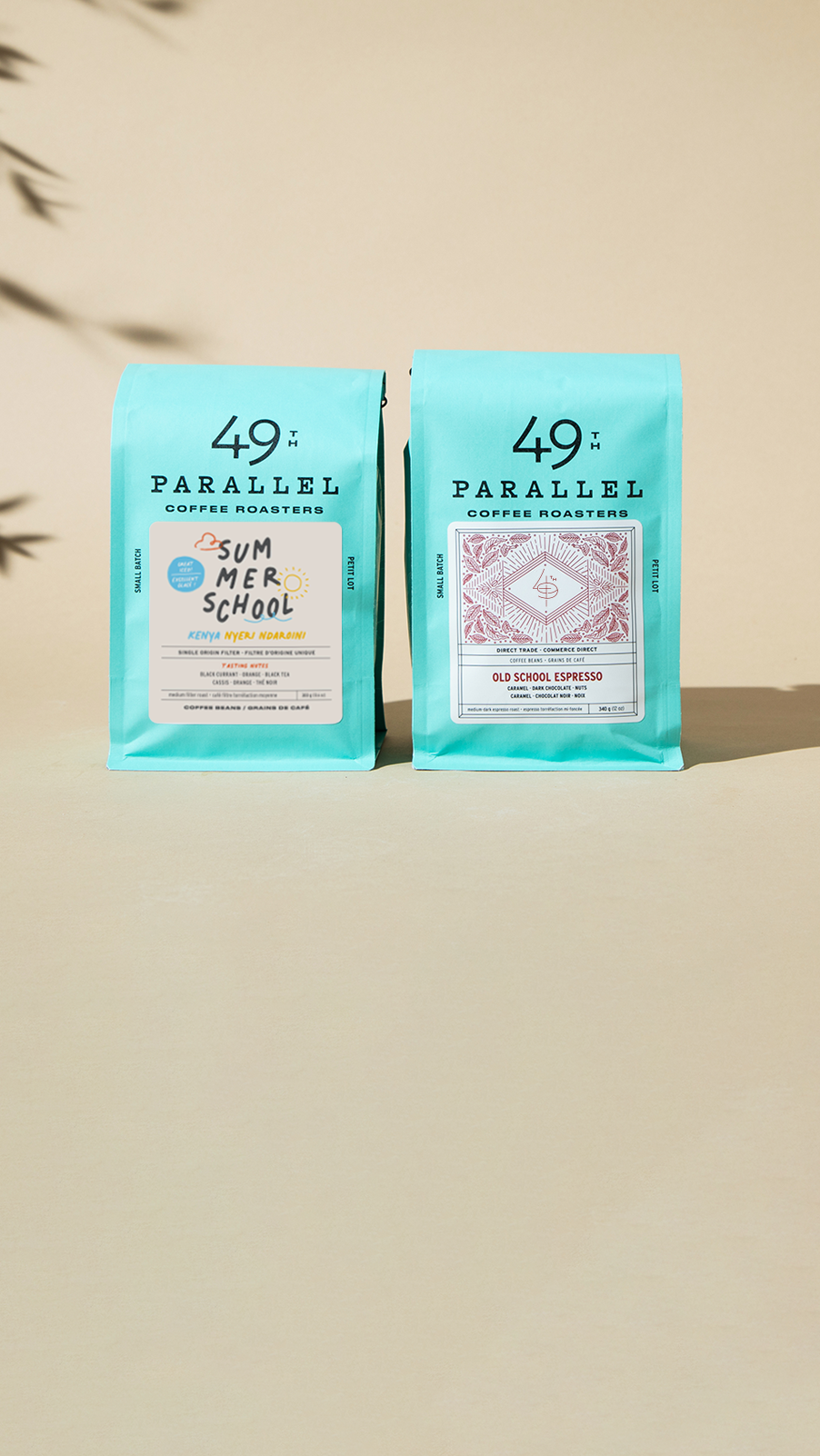 Two 49th Parallel coffee bags