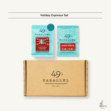 49th Parallel Coffee Roasters - Direct Trade Specialty Coffee - Ensemble d'espresso pour les fêtes comprenant des mélanges d'espresso pour les fêtes et des cafés espresso d'origine unique pour les fêtes