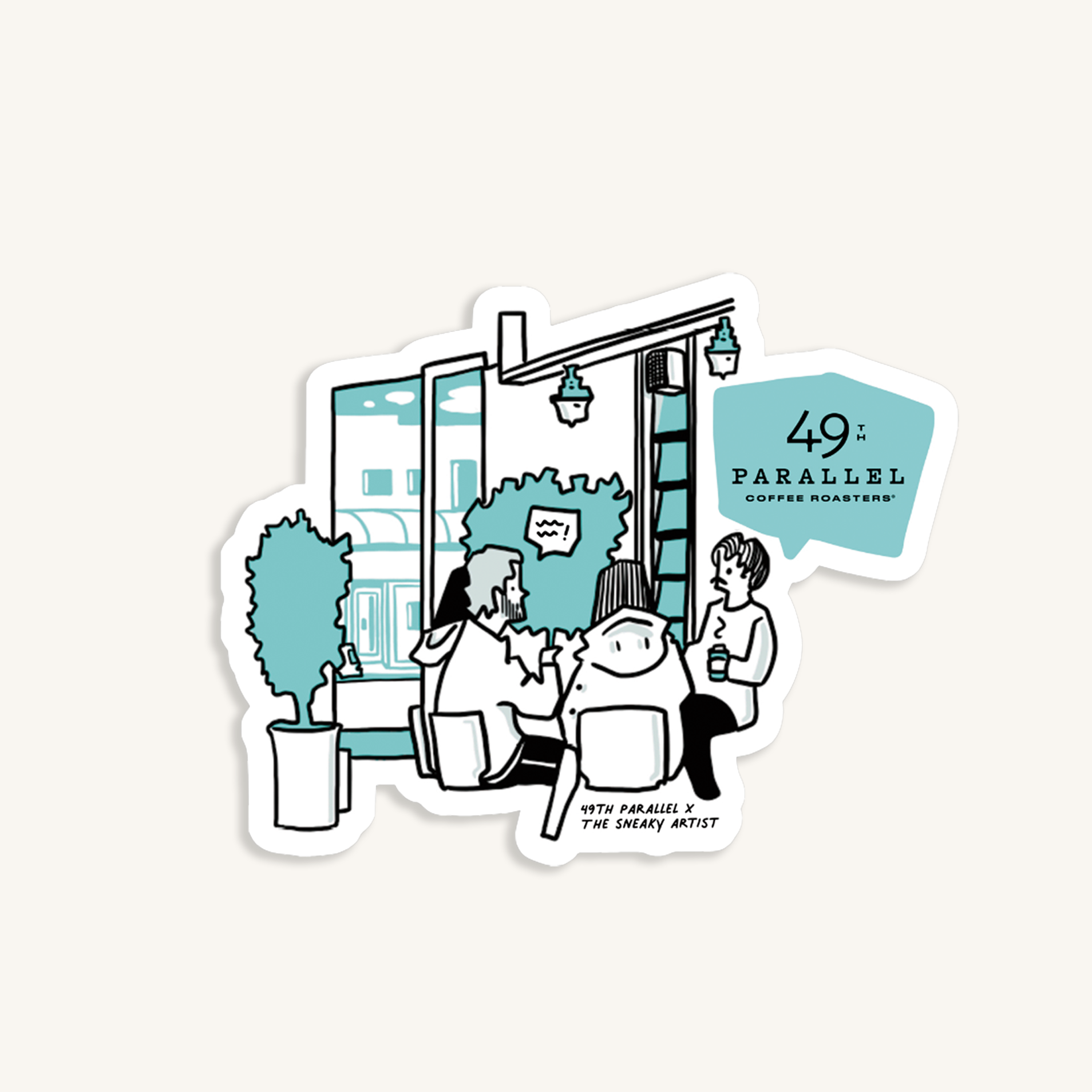 49th Parallel Coffee Roasters - Autocollant 49th x The Sneaky Artist