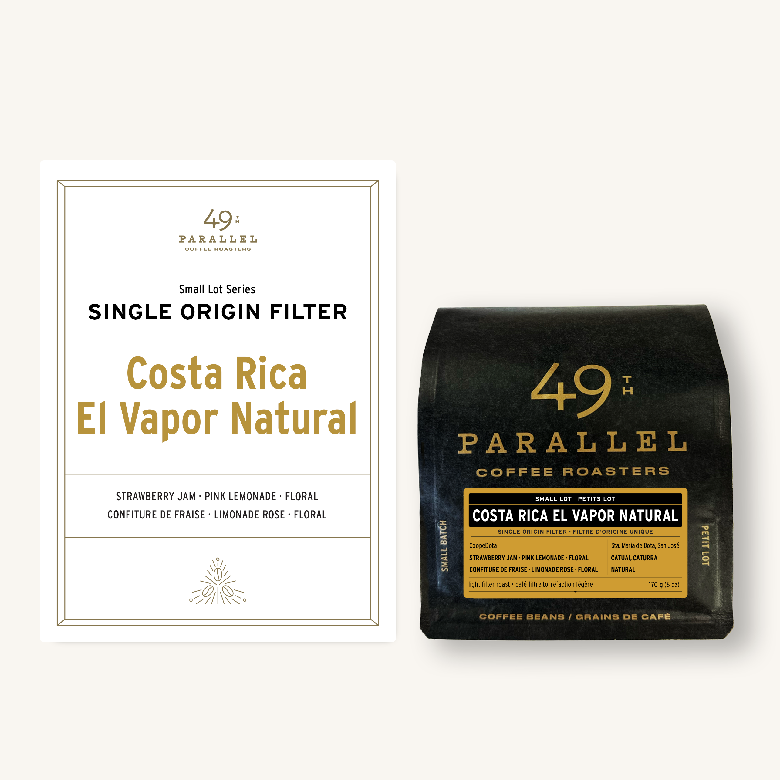 49th Parallel Coffee Roasters - Café de spécialité du commerce direct - Costa Rica El Vapor Natural (6oz)