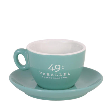 Tasse et soucoupe à cappuccino 6 oz - 49th Parallel Coffee Roasters