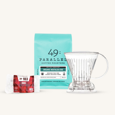 49th Parallel Coffee roasters - Clever Dripper Filter Set for camping hiking coffee brewing experience