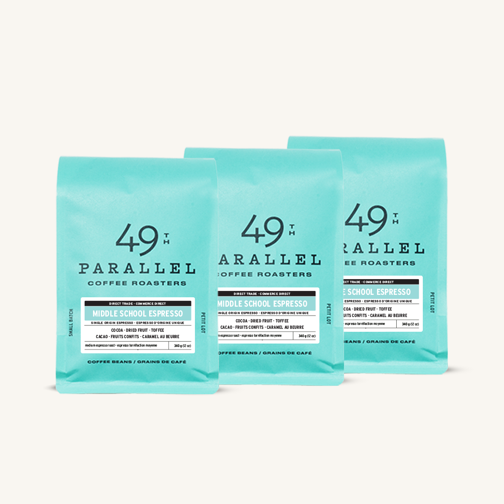 49th Parallel Coffee Roasters - 3 Months Espresso Gift Subscription - Middle School Espresso X3