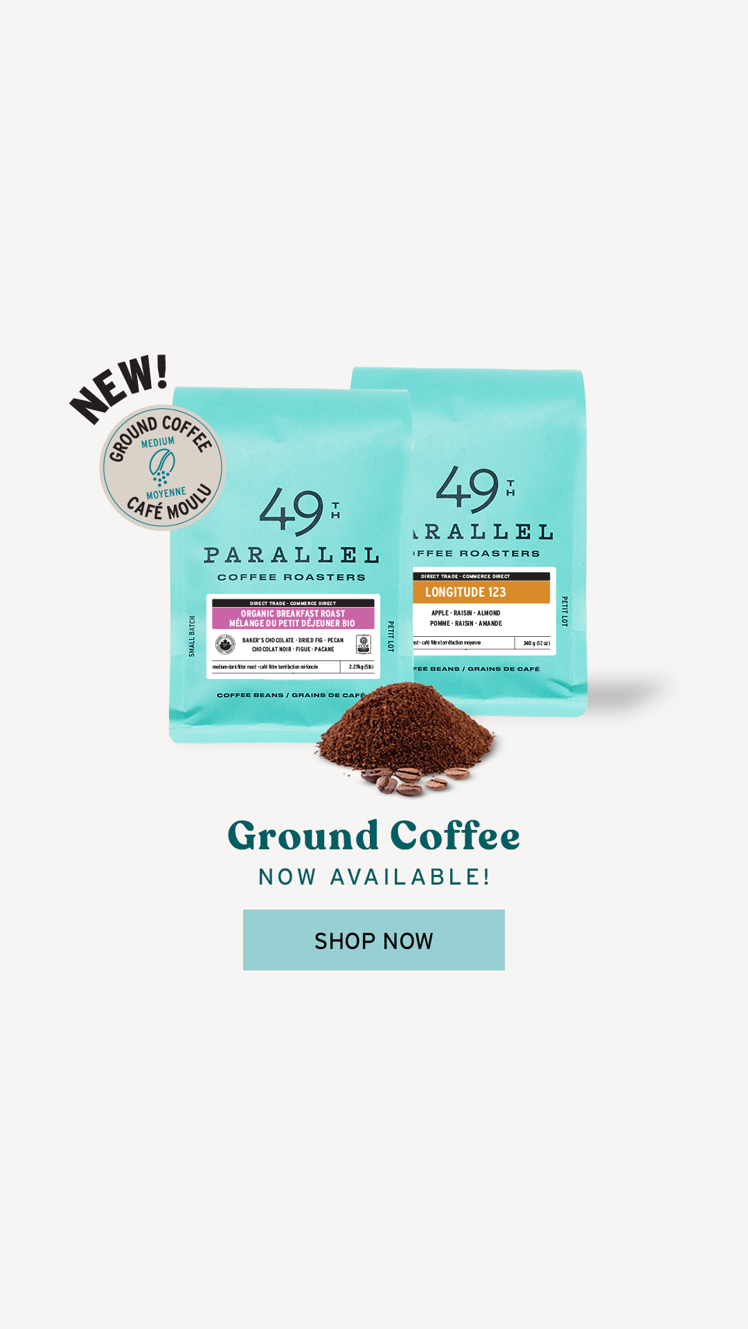 49th Parallel Coffee Roasters - Direct trade Specialty Coffee - Ground Coffee Service