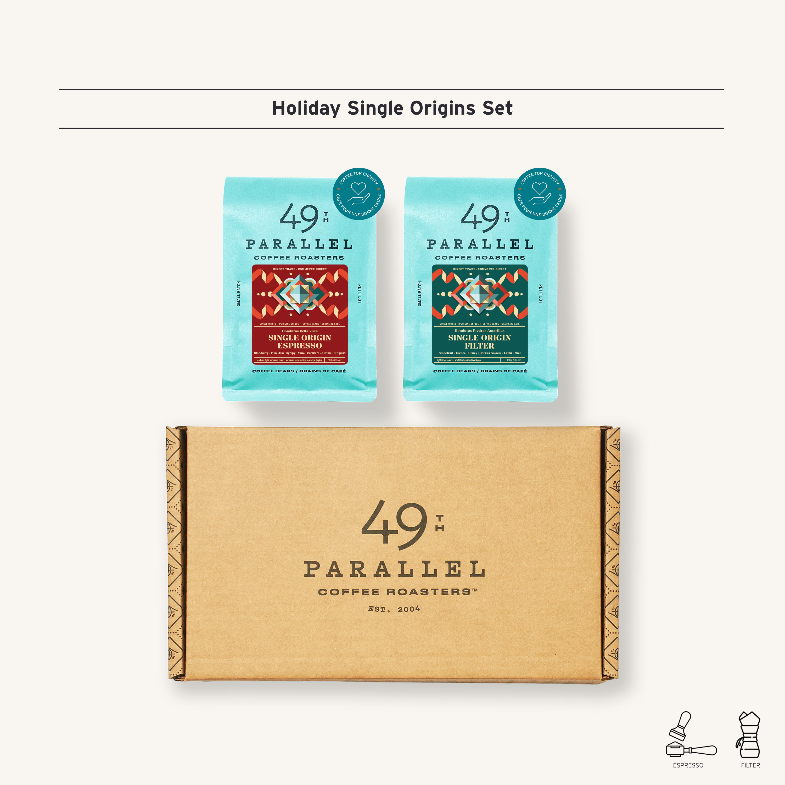 49th Parallel Coffee Roasters - Direct trade Specialty Coffee - Holiday Single Origin Set 2024 