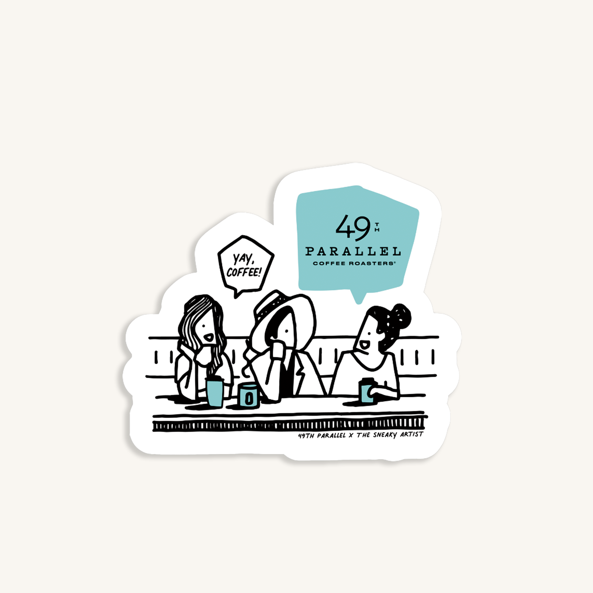 49th Parallel Coffee Roasters - 49th x The Sneaky Artist Sticker