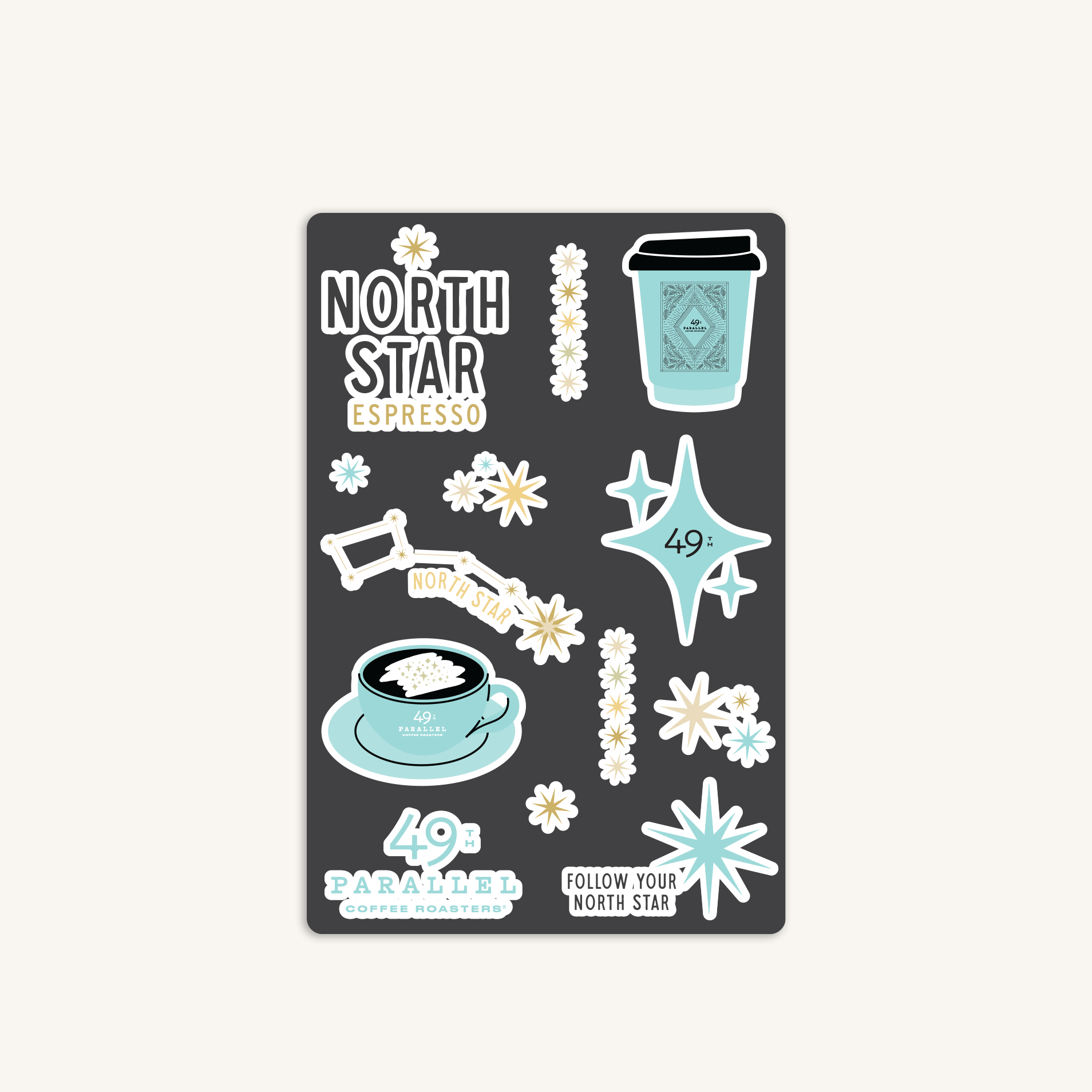 49th Parallel Coffee Roasters - North Star Sticker Sheet